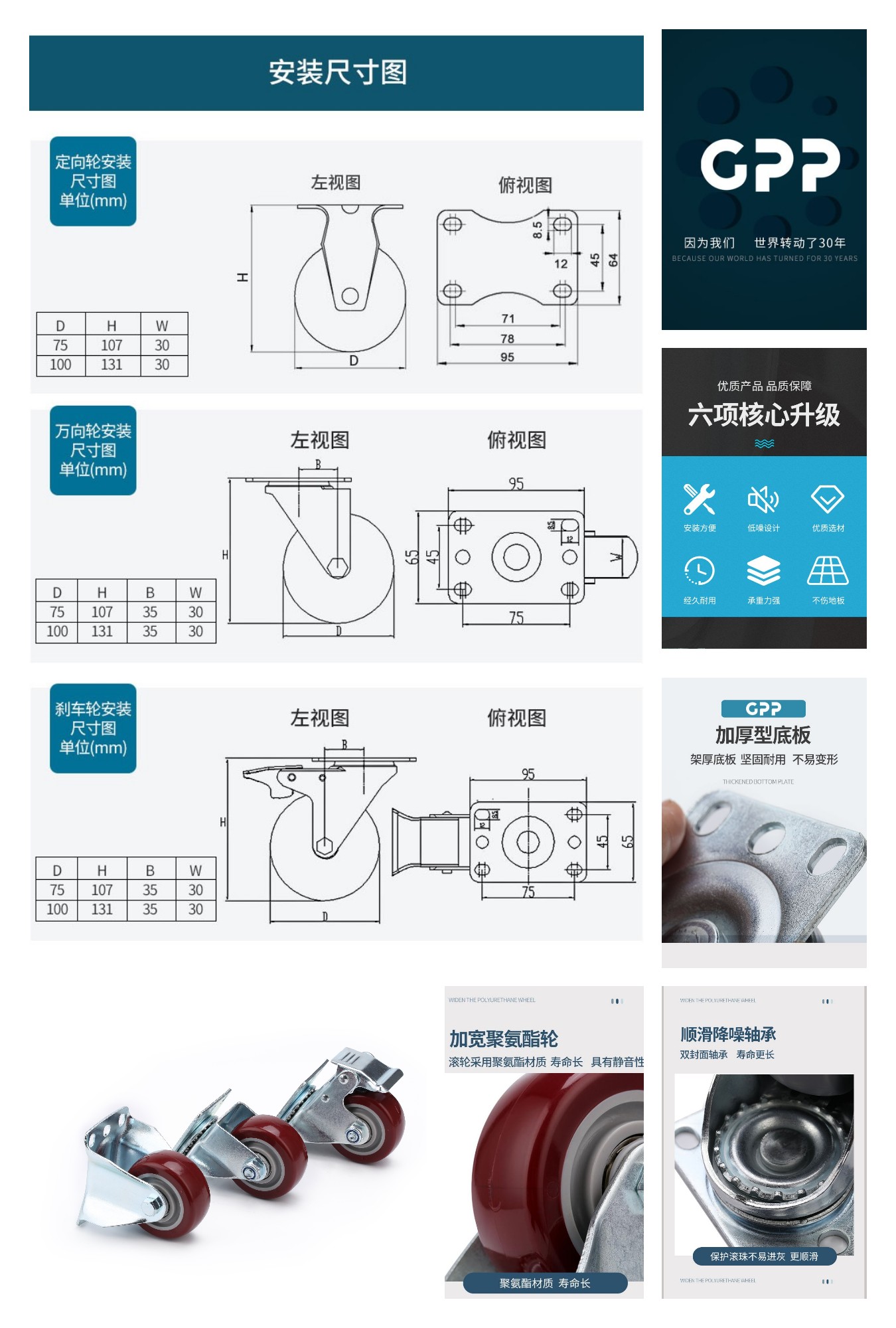 3寸、4寸中型枣红PU脚轮.jpg